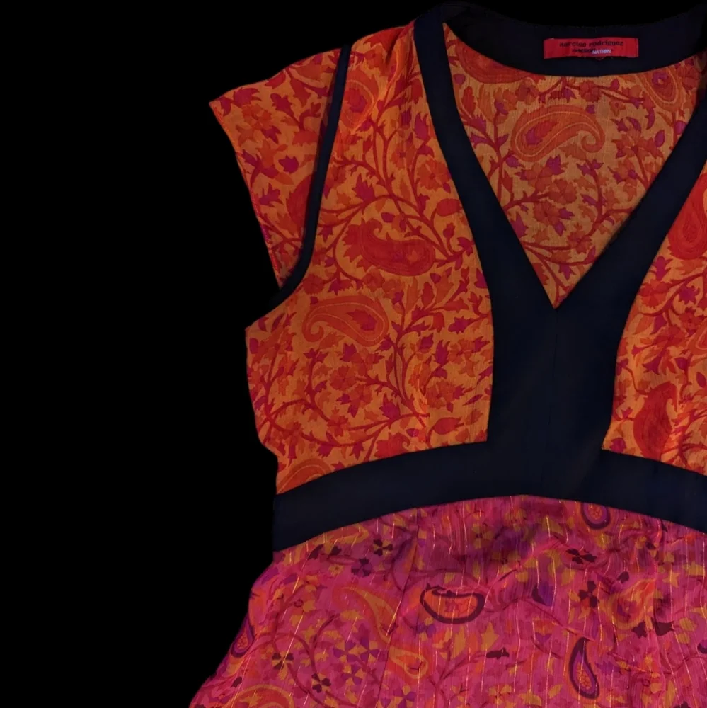 Narciso Rodriguez for Design Nation Bright Paisley Dress sz M - Picture 3 of 6